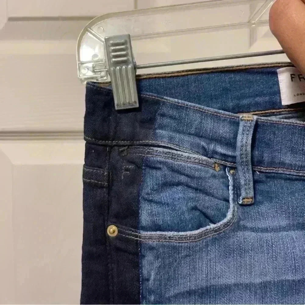 FRAME Le High Skinny Crop In Kenya Tuxedo Stripe Sz 27 - Picture 6 of 8